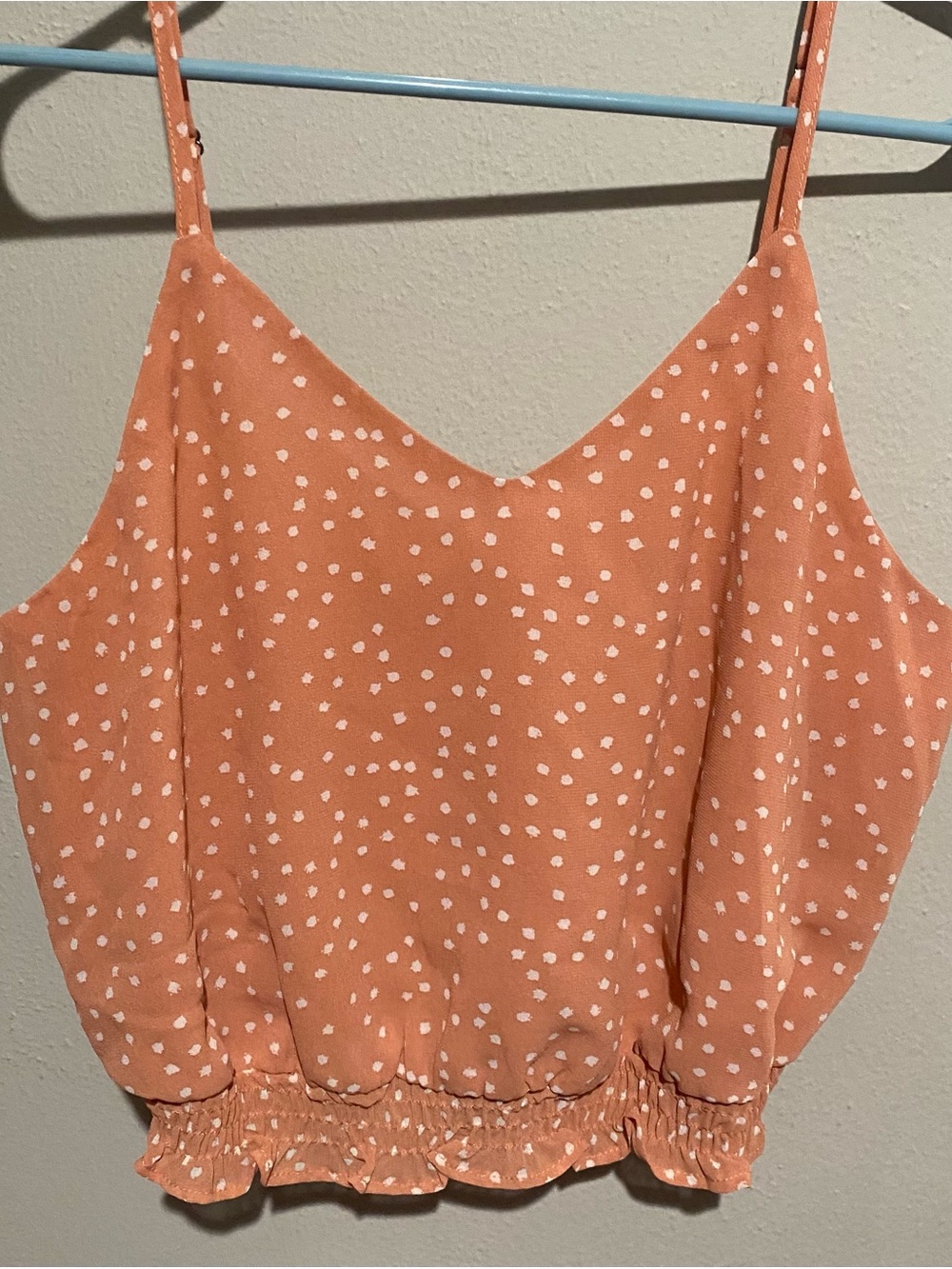 Lightweight Rust Polka Dot Cami Tank Top